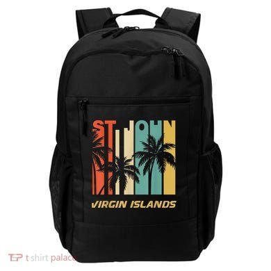 Retro St. John Virgin Islands Palm Trees Vacation Backpack