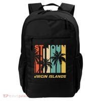 Retro St. John Virgin Islands Palm Trees Vacation Backpack thumb 0