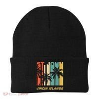 Retro St. John Virgin Islands Palm Trees Vacation Beanie thumb 0