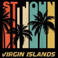 Retro St. John Virgin Islands Palm Trees Vacation Women's Hoodie thumb 2
