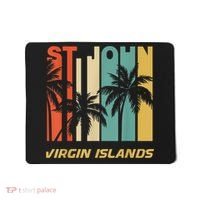 Retro St. John Virgin Islands Palm Trees Vacation Mousepad thumb 0