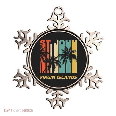 Retro St. John Virgin Islands Palm Trees Vacation Ornament