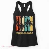 Retro St. John Virgin Islands Palm Trees Vacation Women's Tank Top thumb 0