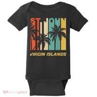 Retro St. John Virgin Islands Palm Trees Vacation Baby Bodysuit thumb 0