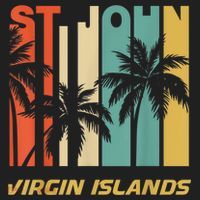 Retro St. John Virgin Islands Palm Trees Vacation Hat thumb 2