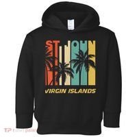 Retro St. John Virgin Islands Palm Trees Vacation Toddler Hoodie thumb 0