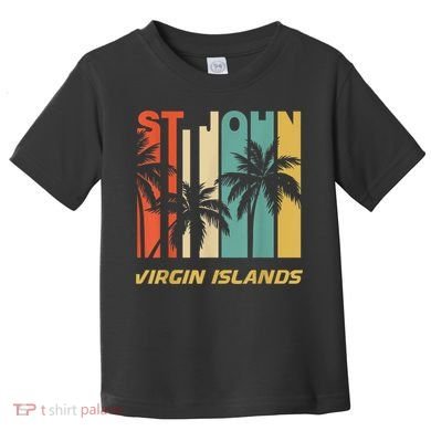 Retro St. John Virgin Islands Palm Trees Vacation Toddler T-Shirt