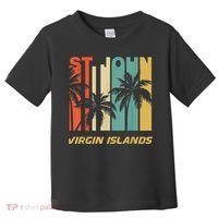 Retro St. John Virgin Islands Palm Trees Vacation Toddler T-Shirt thumb 0