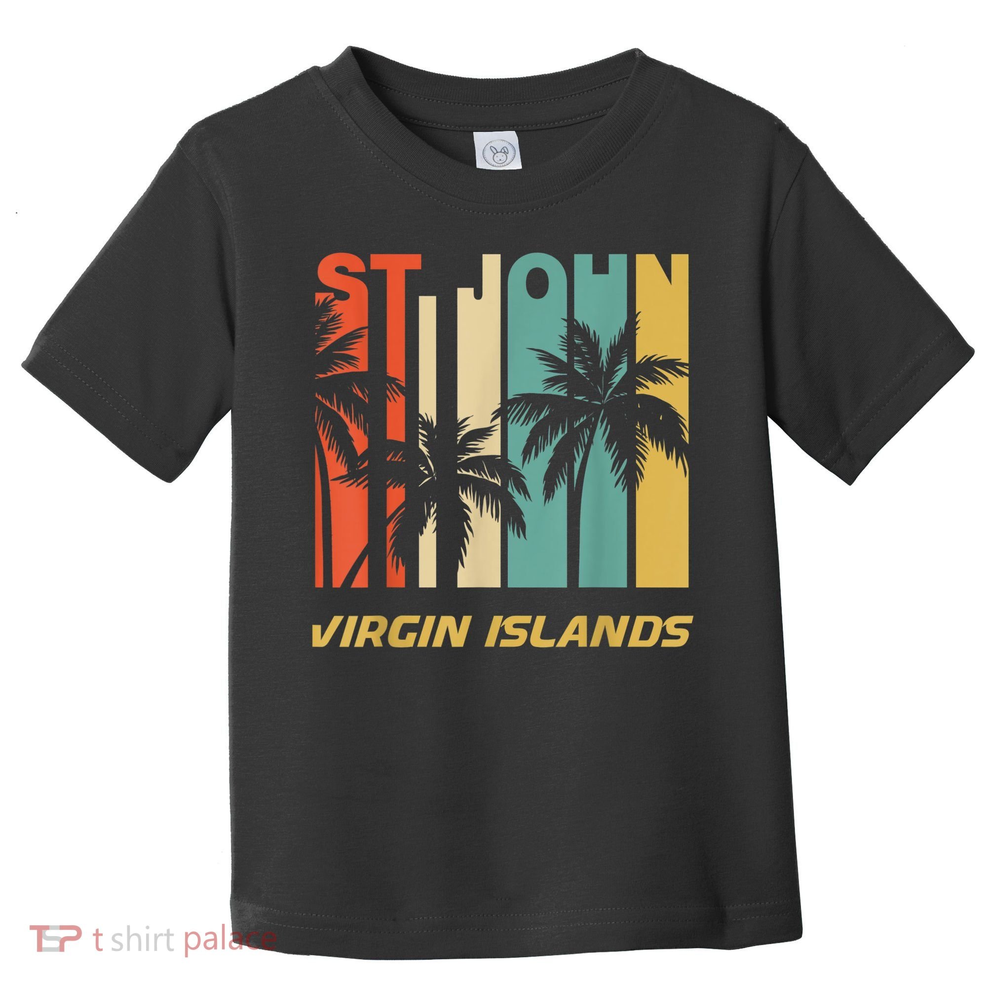 Retro St. John Virgin Islands Palm Trees Vacation Toddler T-Shirt