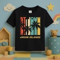Retro St. John Virgin Islands Palm Trees Vacation Toddler T-Shirt thumb 3