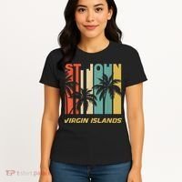 Retro St. John Virgin Islands Palm Trees Vacation Women's T-Shirt thumb 4