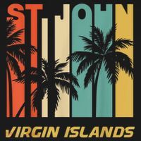 Retro St. John Virgin Islands Palm Trees Vacation Kids Sweatshirt thumb 2