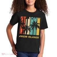 Retro St. John Virgin Islands Palm Trees Vacation Kids T-Shirt thumb 2