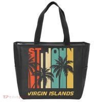 Retro St. John Virgin Islands Palm Trees Vacation Tote Bag thumb 0