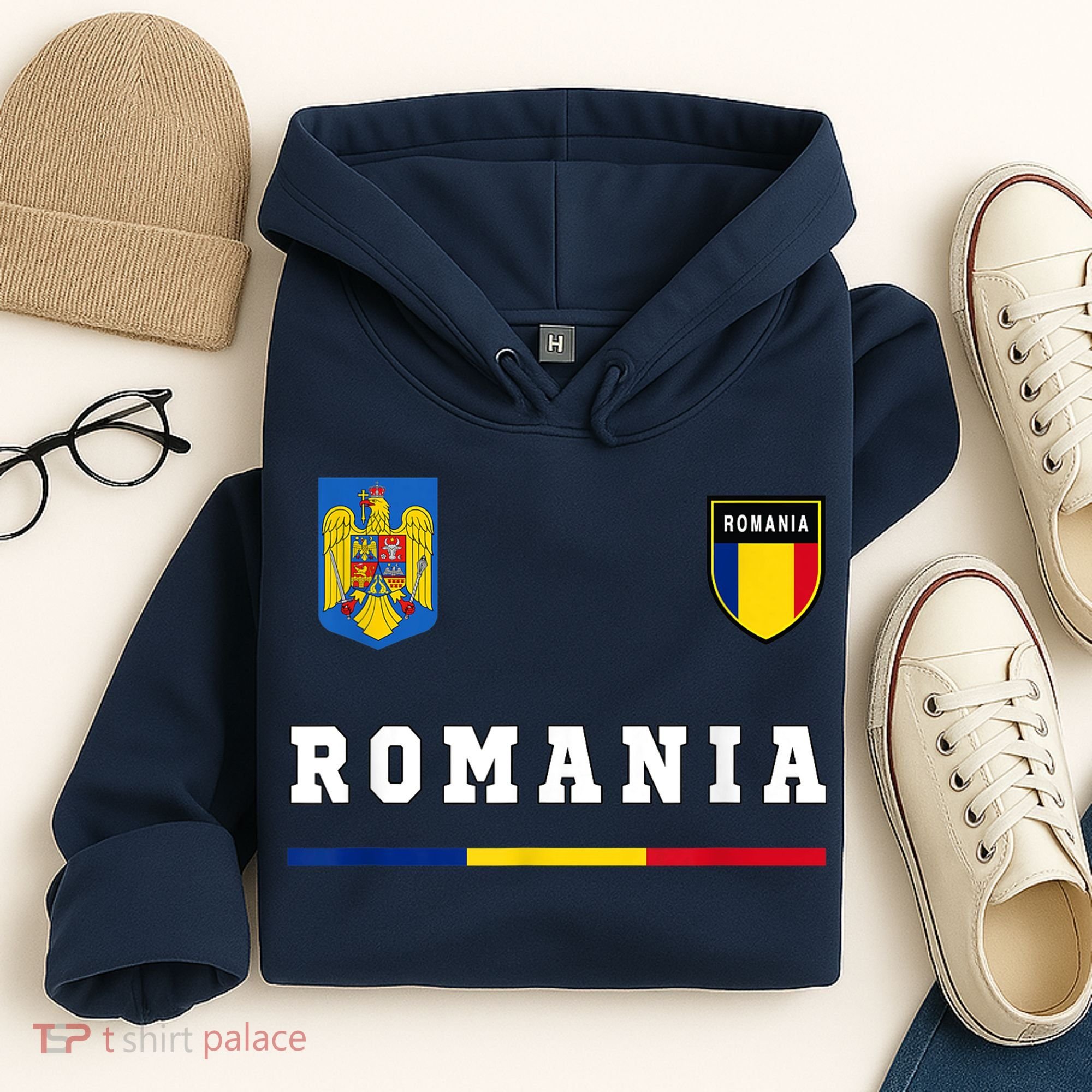 Romania Sport/Soccer Jersey Tee Flag Football Hoodie