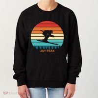 Retro Sunset Jay Peak Vermont Skiing Skier Gift Women's Sweatshirt thumb 0