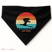Retro Sunset Jay Peak Vermont Skiing Skier Gift USA-Made Doggie Bandana thumb 0