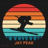 Retro Sunset Jay Peak Vermont Skiing Skier Gift Women's Hoodie thumb 2