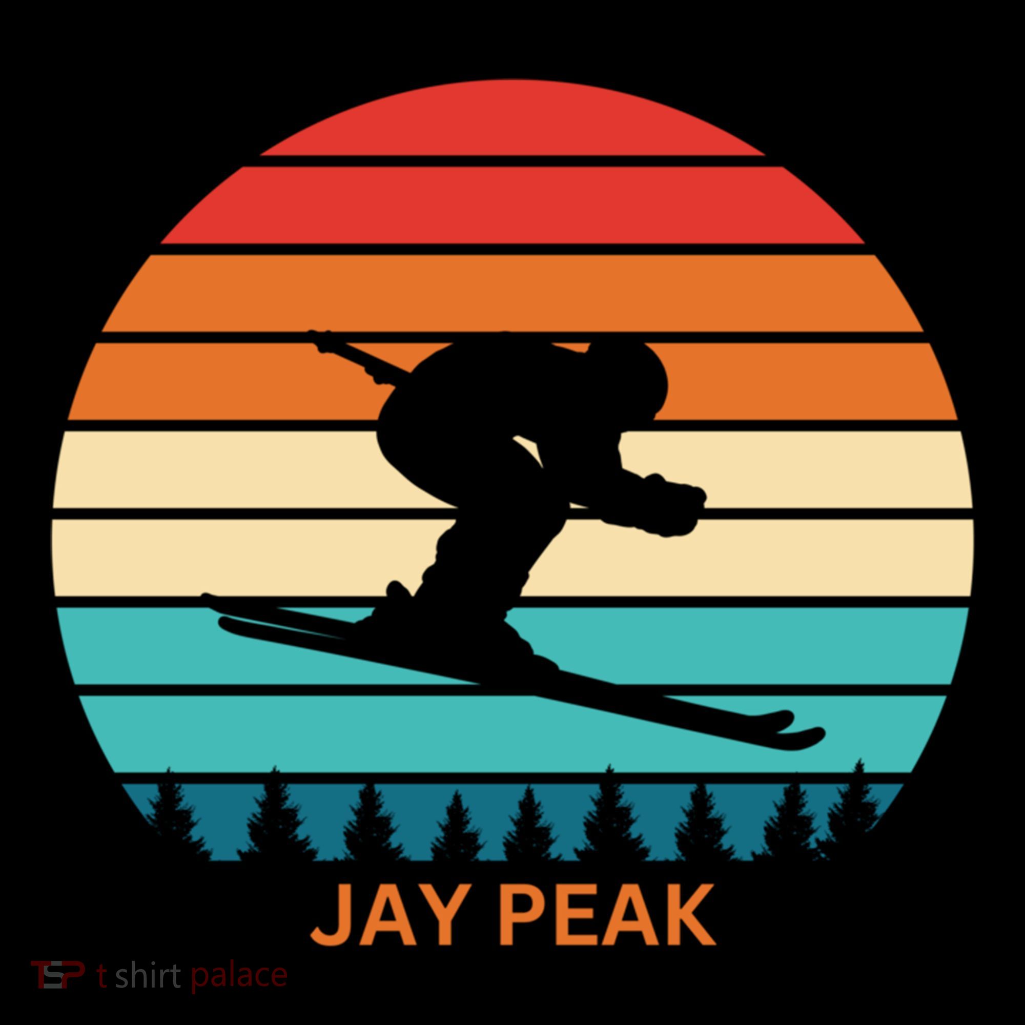Retro Sunset Jay Peak Vermont Skiing Skier Gift Women's Hoodie