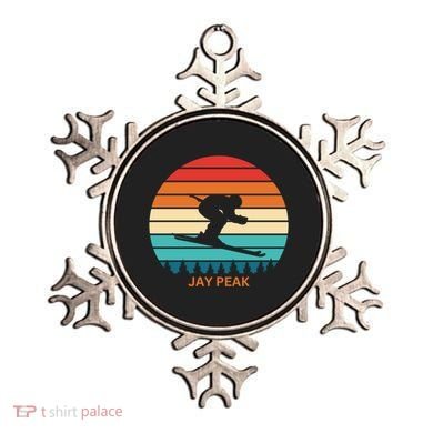 Retro Sunset Jay Peak Vermont Skiing Skier Gift Ornament