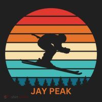 Retro Sunset Jay Peak Vermont Skiing Skier Gift Hat thumb 2