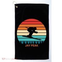 Retro Sunset Jay Peak Vermont Skiing Skier Gift Golf Towel thumb 0