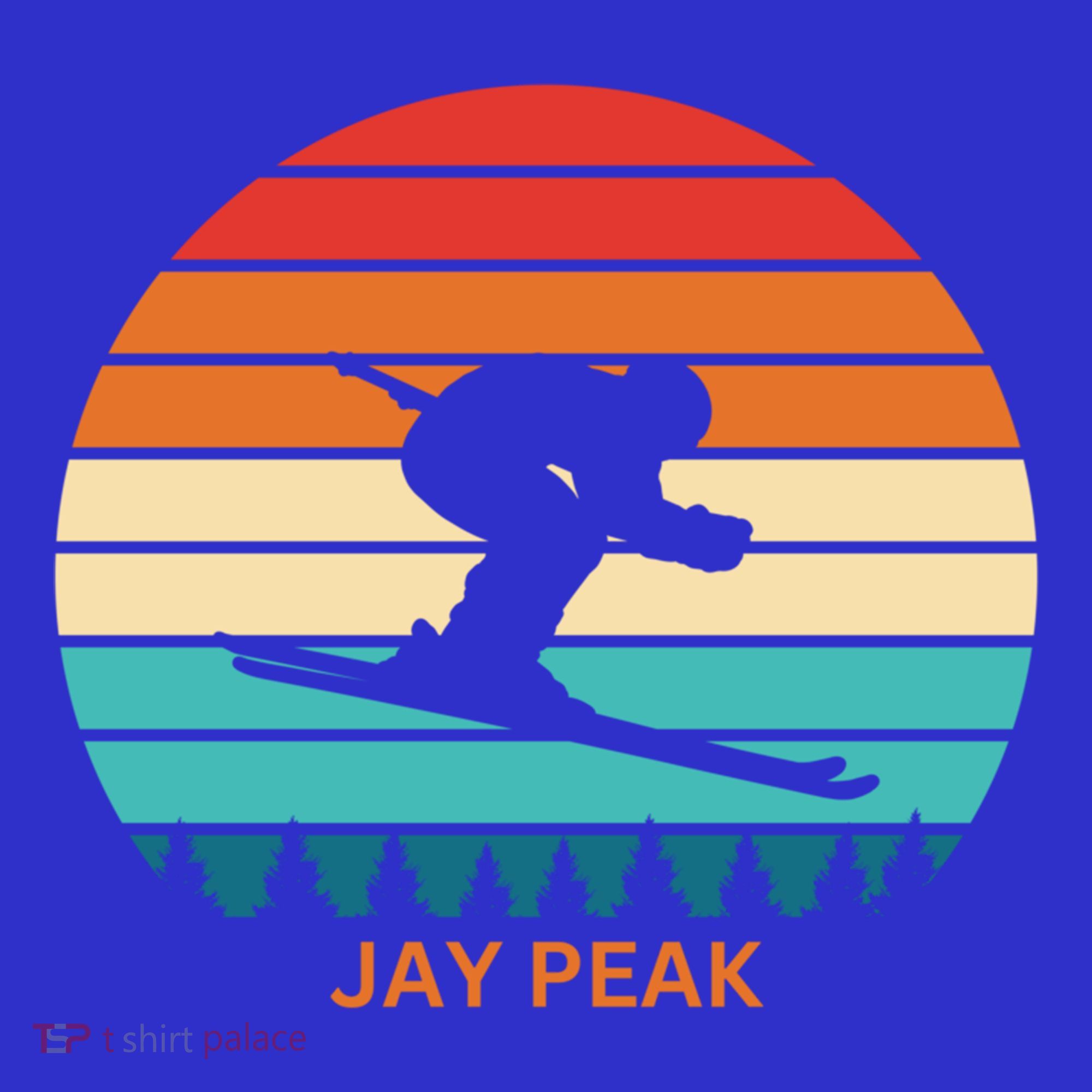 Retro Sunset Jay Peak Vermont Skiing Skier Gift Long Sleeve Shirt