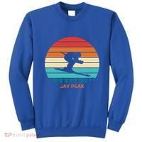 Retro Sunset Jay Peak Vermont Skiing Skier Gift Sweatshirt thumb 0
