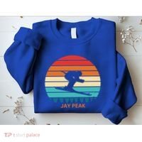 Retro Sunset Jay Peak Vermont Skiing Skier Gift Sweatshirt thumb 2