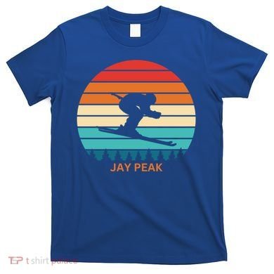 Retro Sunset Jay Peak Vermont Skiing Skier Gift T-Shirt