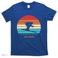 Retro Sunset Jay Peak Vermont Skiing Skier Gift T-Shirt thumb 0