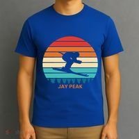 Retro Sunset Jay Peak Vermont Skiing Skier Gift T-Shirt thumb 3