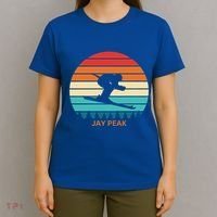 Retro Sunset Jay Peak Vermont Skiing Skier Gift T-Shirt thumb 4