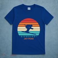 Retro Sunset Jay Peak Vermont Skiing Skier Gift T-Shirt thumb 5