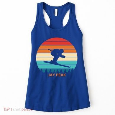 Retro Sunset Jay Peak Vermont Skiing Skier Gift Women's Tank Top