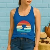 Retro Sunset Jay Peak Vermont Skiing Skier Gift Women's Tank Top thumb 2