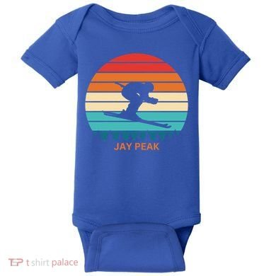 Retro Sunset Jay Peak Vermont Skiing Skier Gift Baby Bodysuit