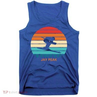 Retro Sunset Jay Peak Vermont Skiing Skier Gift Tank Top