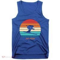 Retro Sunset Jay Peak Vermont Skiing Skier Gift Tank Top thumb 0