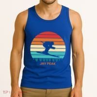 Retro Sunset Jay Peak Vermont Skiing Skier Gift Tank Top thumb 3