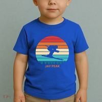 Retro Sunset Jay Peak Vermont Skiing Skier Gift Toddler T-Shirt thumb 2