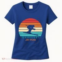 Retro Sunset Jay Peak Vermont Skiing Skier Gift Women's T-Shirt thumb 0