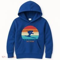 Retro Sunset Jay Peak Vermont Skiing Skier Gift Kids Hoodie thumb 0
