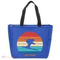 Retro Sunset Jay Peak Vermont Skiing Skier Gift Tote Bag thumb 0