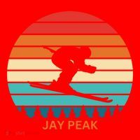 Retro Sunset Jay Peak Vermont Skiing Skier Gift Santa Hat thumb 1