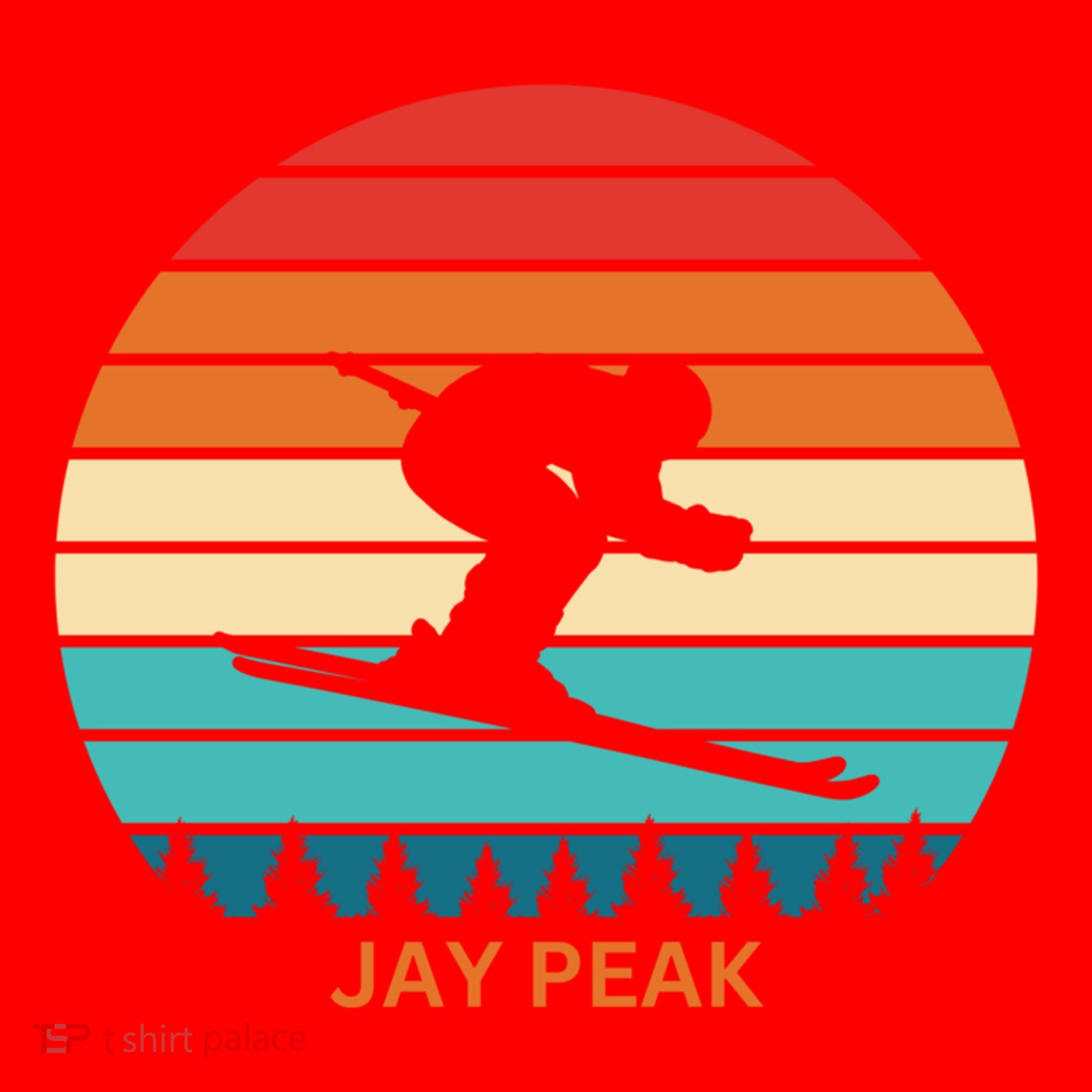 Retro Sunset Jay Peak Vermont Skiing Skier Gift Santa Hat
