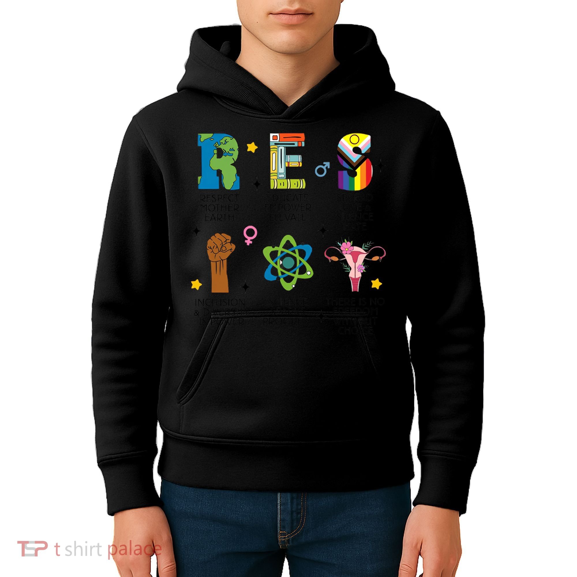 RESPECT Social Justice Acronym Kids Hoodie