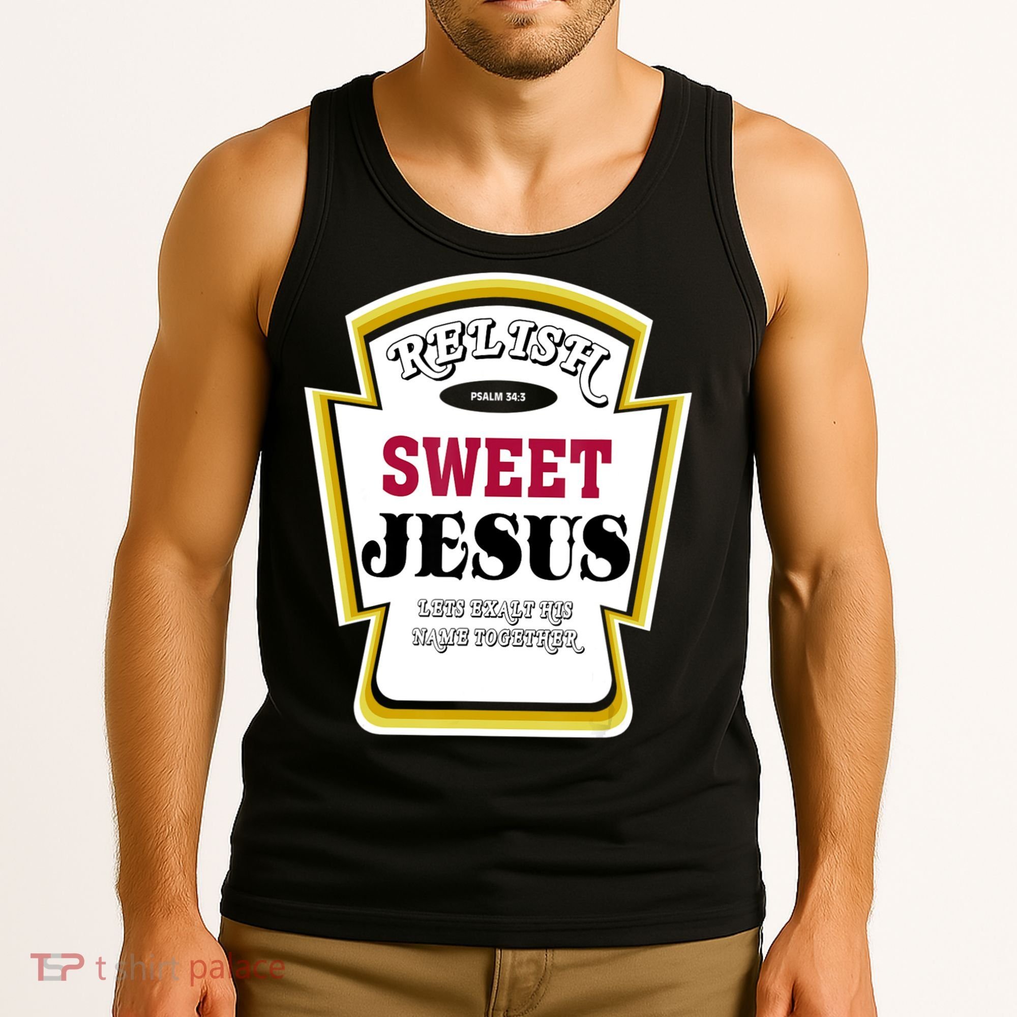 Relish Sweet Jesus Christian Parody Tank Top