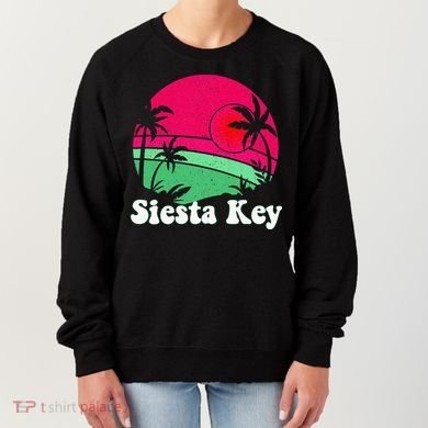 Retro Siesta Key Beach Design Siesta Key Illustration Women's Sweatshirt