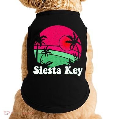Retro Siesta Key Beach Design Siesta Key Illustration Doggie Tank